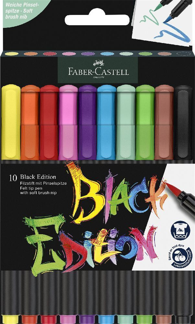Set 10 Pennarelli Pastel Punta A Pennello Black Edition — immagine 2