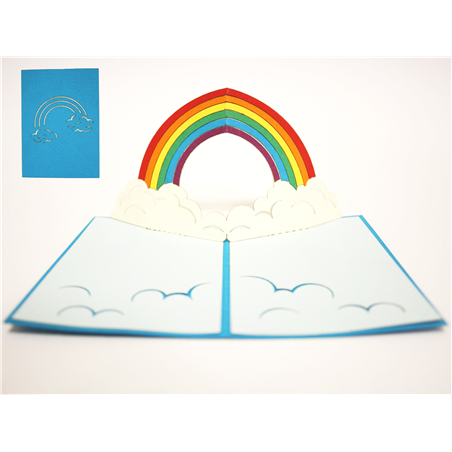Biglietto Mini Quilling Auguri Fatto A Mano Arcobaleno