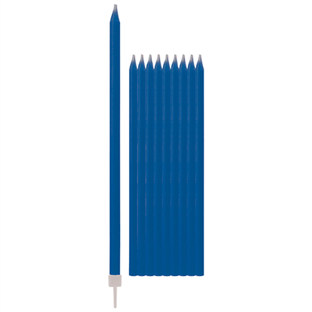 Candela Torta Magica C/sostegno 15.5cm 10pz Blu