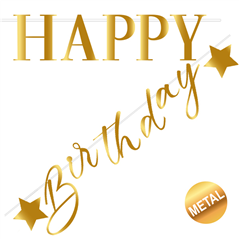 Festone Happy Birthday Oro 2 Metri  | Givi Italia Srl