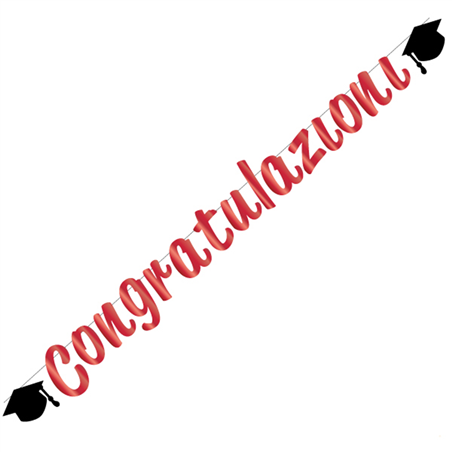 Festone Congratulazioni Rosso Metal 2.5mt