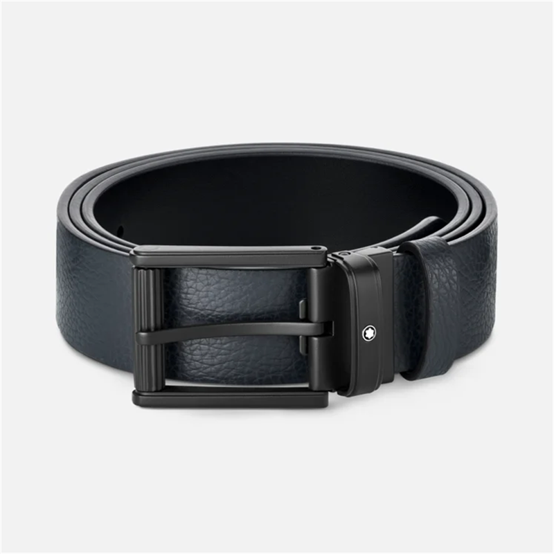 Cintura Blue Grainy-Black 35mm Reversibile | Montblanc