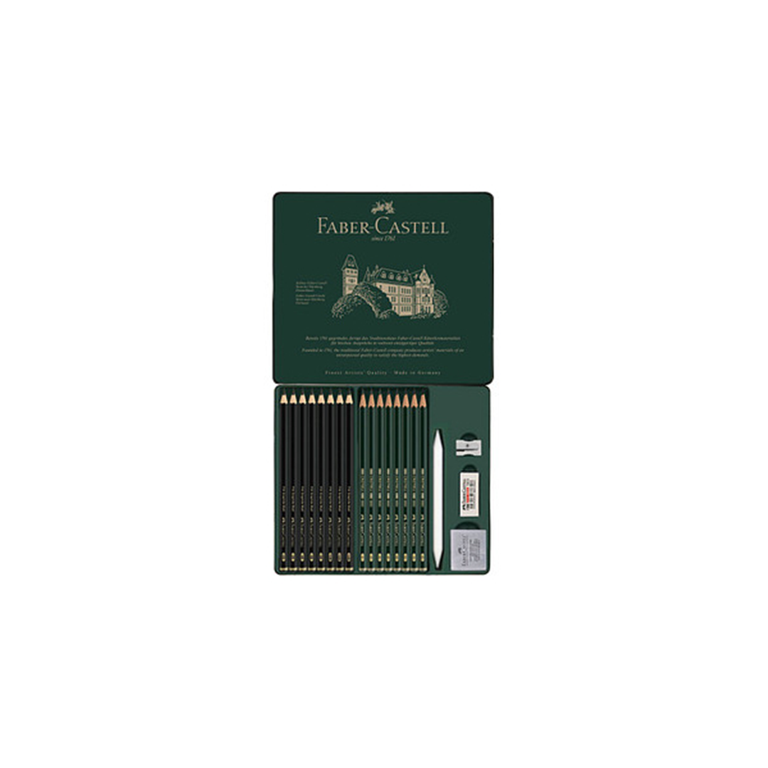Set Pitt Graphite Matt & Castell 9000 20 Pezzi Scatola In Metallo — immagine 3