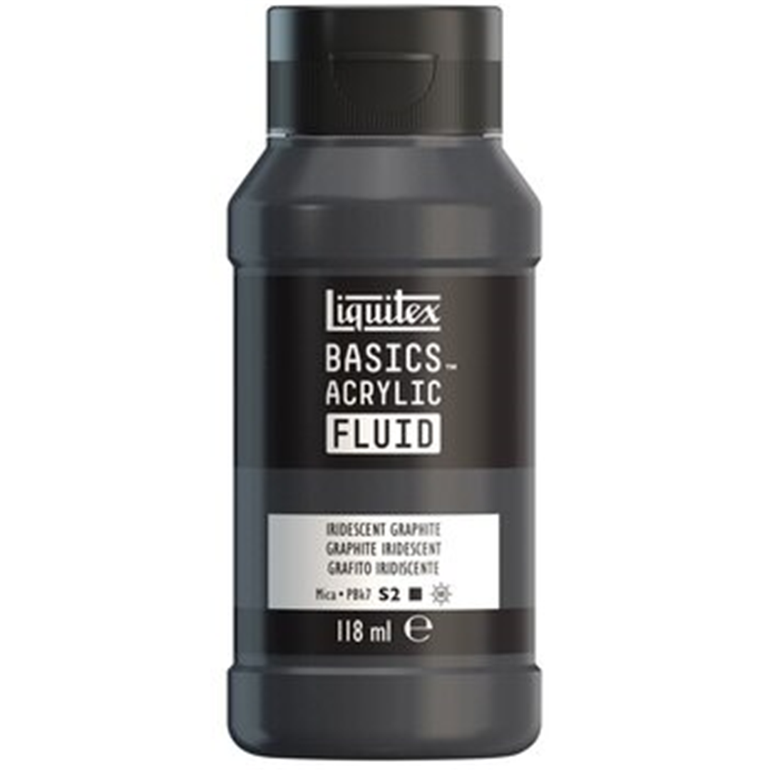 Colore Acrilico Basics Fluid 118 Ml. 049-Grafite Iridescente — immagine 2