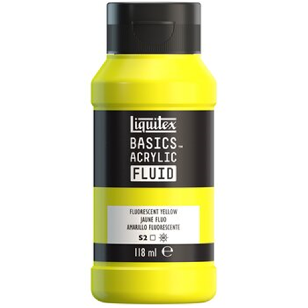 Colore Acrilico Basics Fluid 118 Ml. 981-Giallo Fluorescente — immagine 2