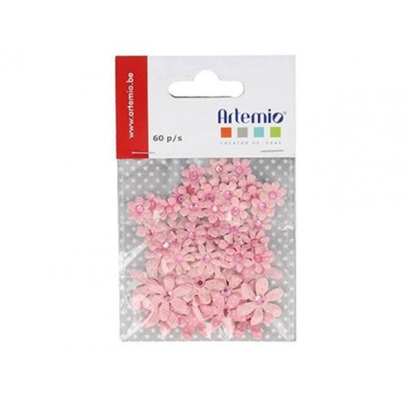 Blister Decorazioni In Carta Pezzi 60 Mini Fiori Lollipop Rosa | Artemio