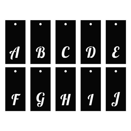 Set Stencils Pezzi 70 Cm.13x6 Alfabeto Corsivo