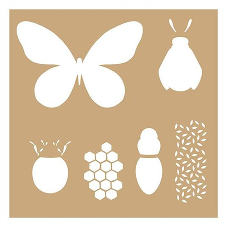 Stencil Kraft Cm. 20x20 Insetti