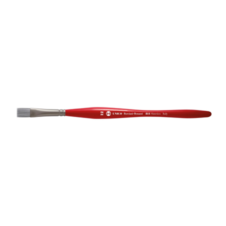 Pennello Piatto Unico Sintetico Argento Serie 811 N. 6 Manico Corto Bilanciato