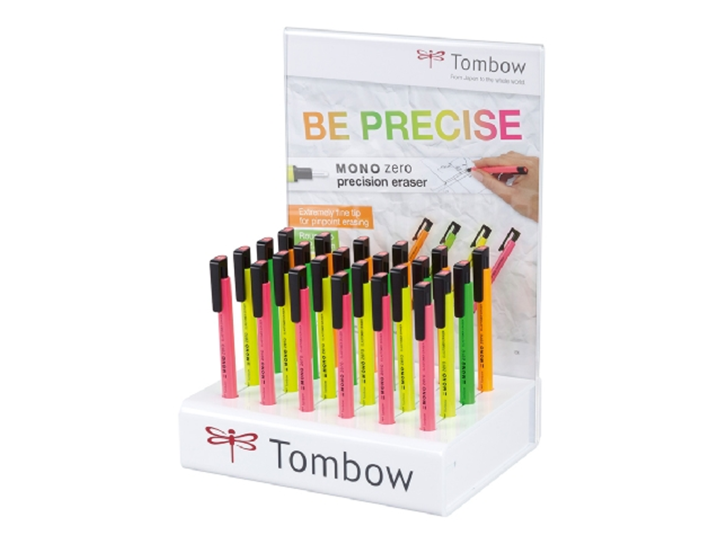 Gomma Mono Zero Punta Rotonda 4 Colori Assortiti Fluo — immagine 3