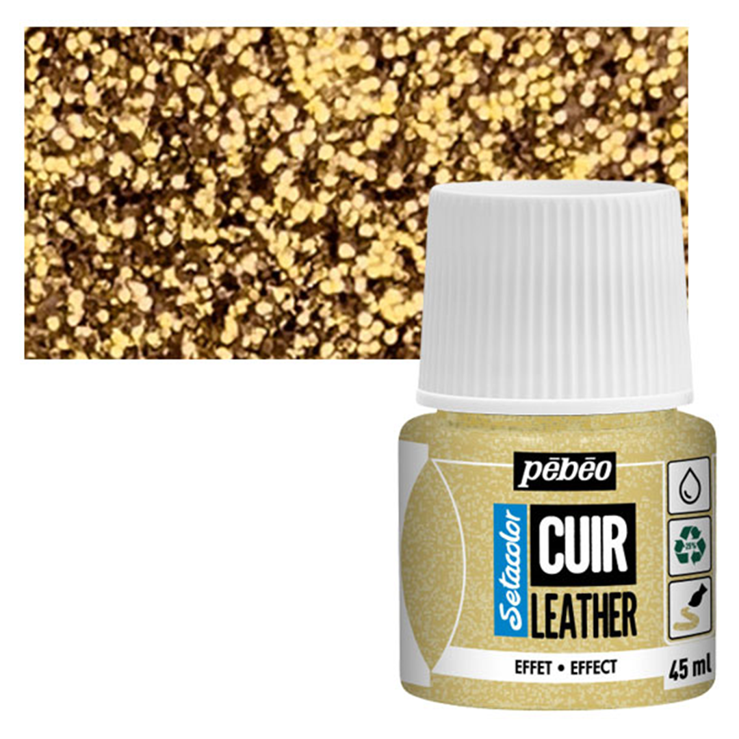 Colore Setacolor Pelle 45ml Glitter Oro