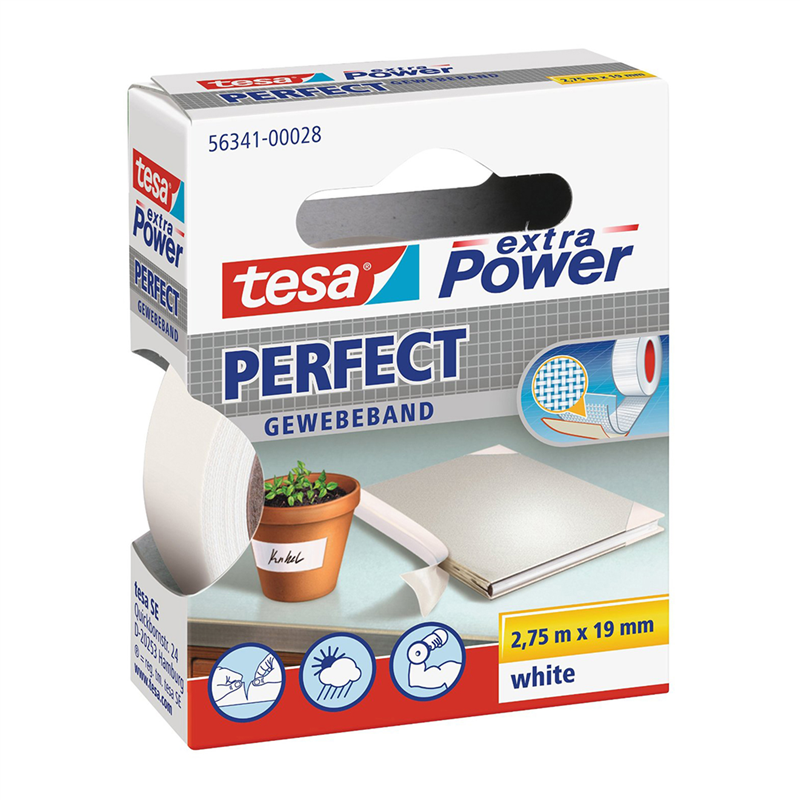 Adhesive Tape Cloth 19mmx2,7mt White 56341 Xp Perfect | Tesa