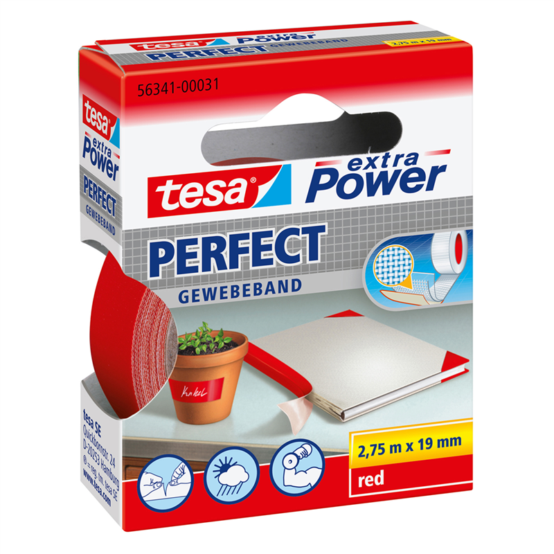 Adhesive Tape Cloth 19mmx2,7mt Red 56341 Xp Perfect | Tesa