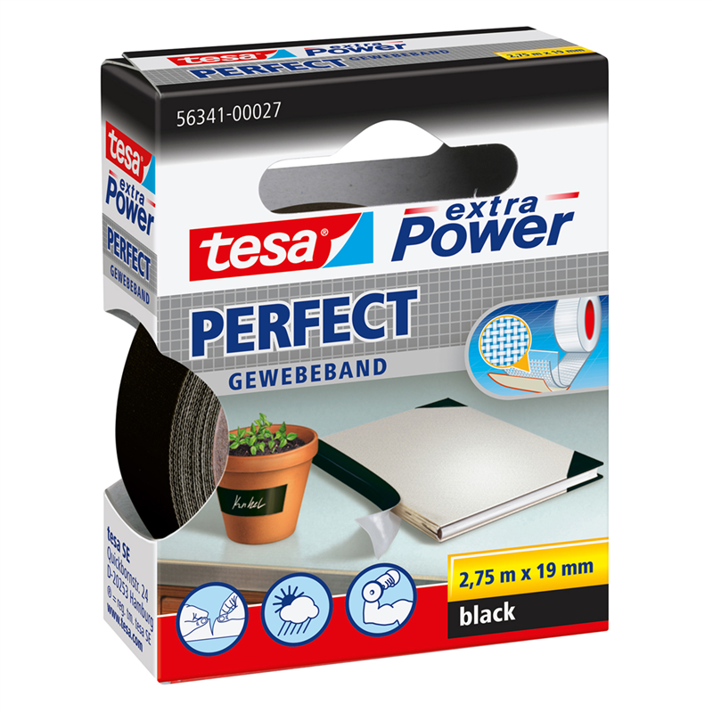 Adhesive Tape Cloth 19mmx2,7mt Black 56341 Xp Perfect | Tesa
