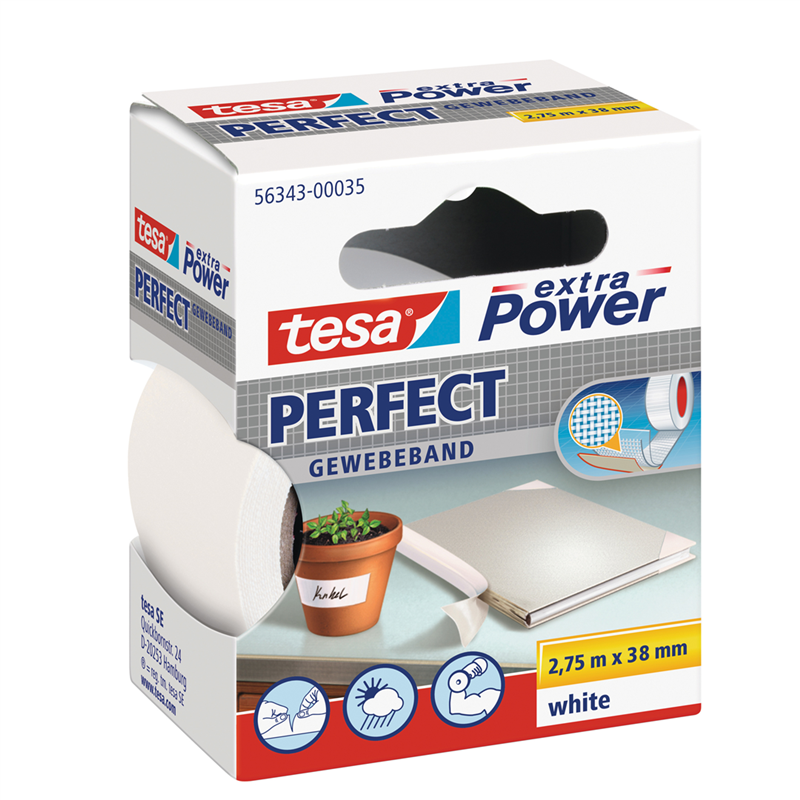 Adhesive Tape Cloth 38mmx2,7mt White 56343 Xp Perfect | Tesa