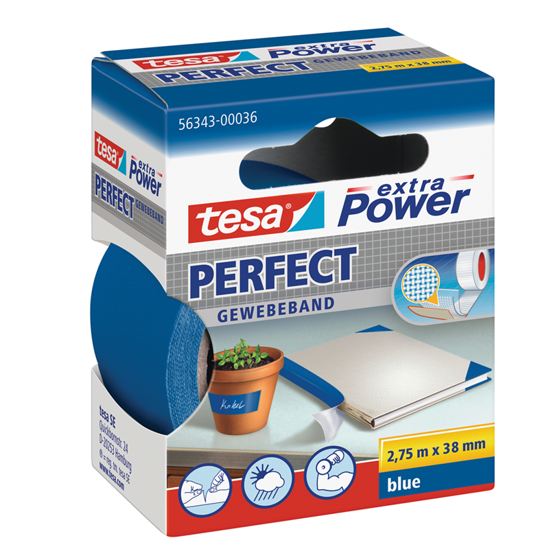 Adhesive Tape Cloth 38mmx2,7mt Blue 56343 Xp Perfect | Tesa
