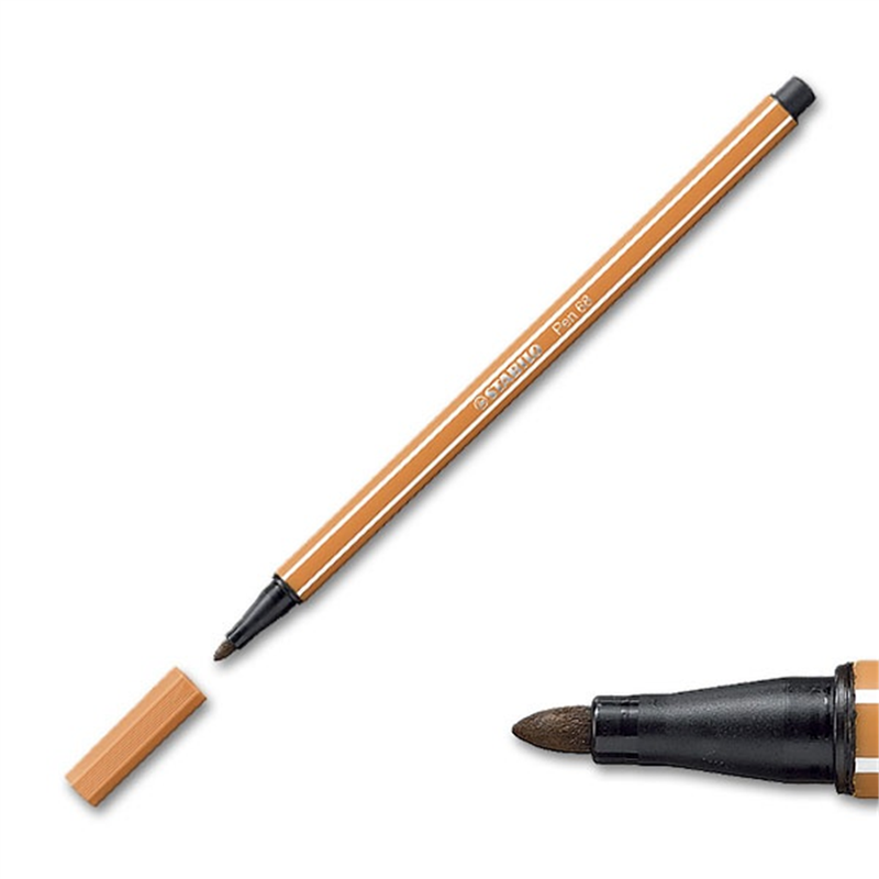 premium marker - stabilo pen 68 - dark ocher