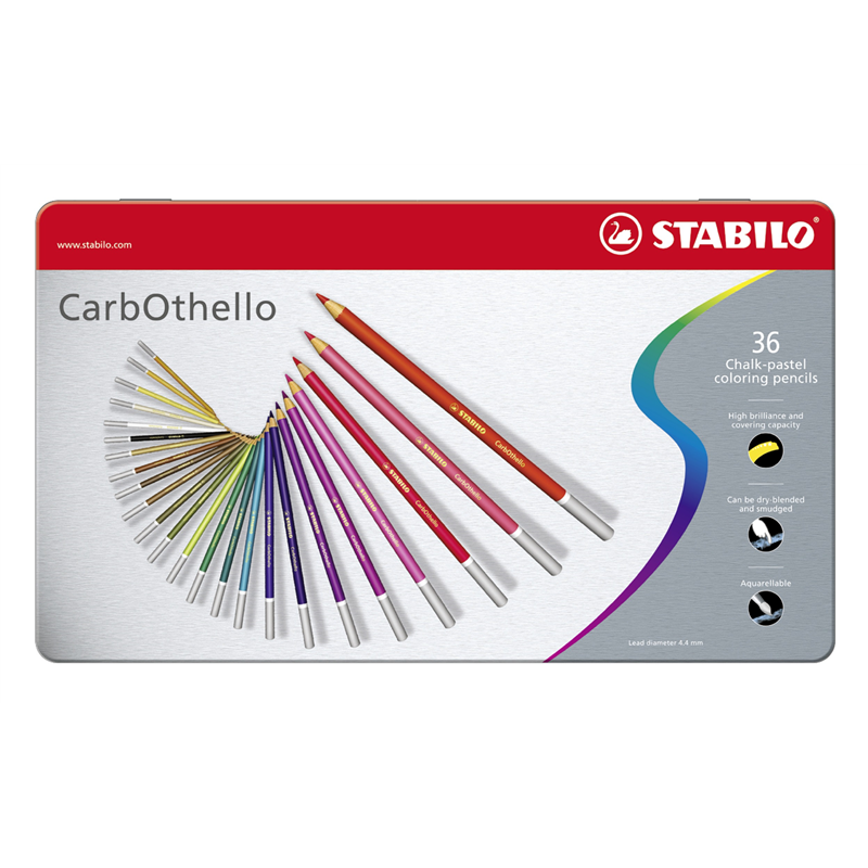PREMIUM COLORED PENCIL - STABILO CARBOTHELLO - METAL BOX OF 36 - ASSORTED COLORS