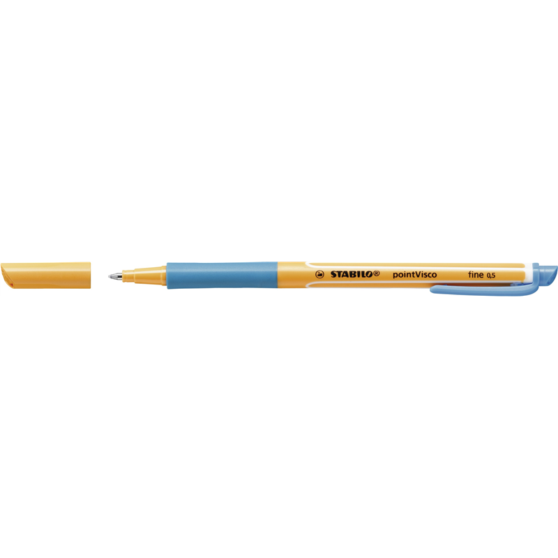STABILO PointVisco Penna Gel A Bassa Viscosità – Tratto 0.5 Mm – Punta Media – Inchiostro Blu – Anti Macchia