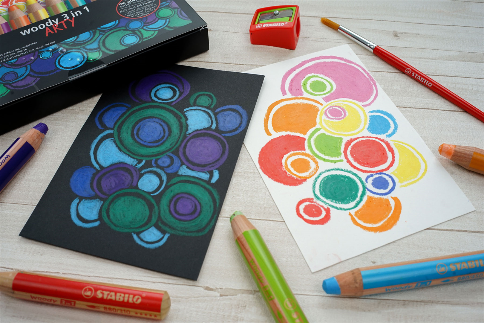 MATITA COLORATA MULTI-FUNZIONE - STABILO WOODY 3 IN 1 - ARTY - ASTUCCIO DA 10 - CON TEMPERINO - COLORI ASSORTITI — immagine 6