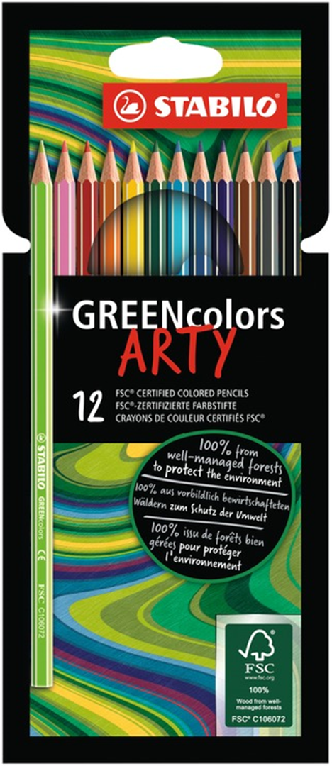 Matita colorata Ecosostenibile - STABILO GREENcolors - ARTY - Astuccio da 12 - Colori assortiti — immagine 2