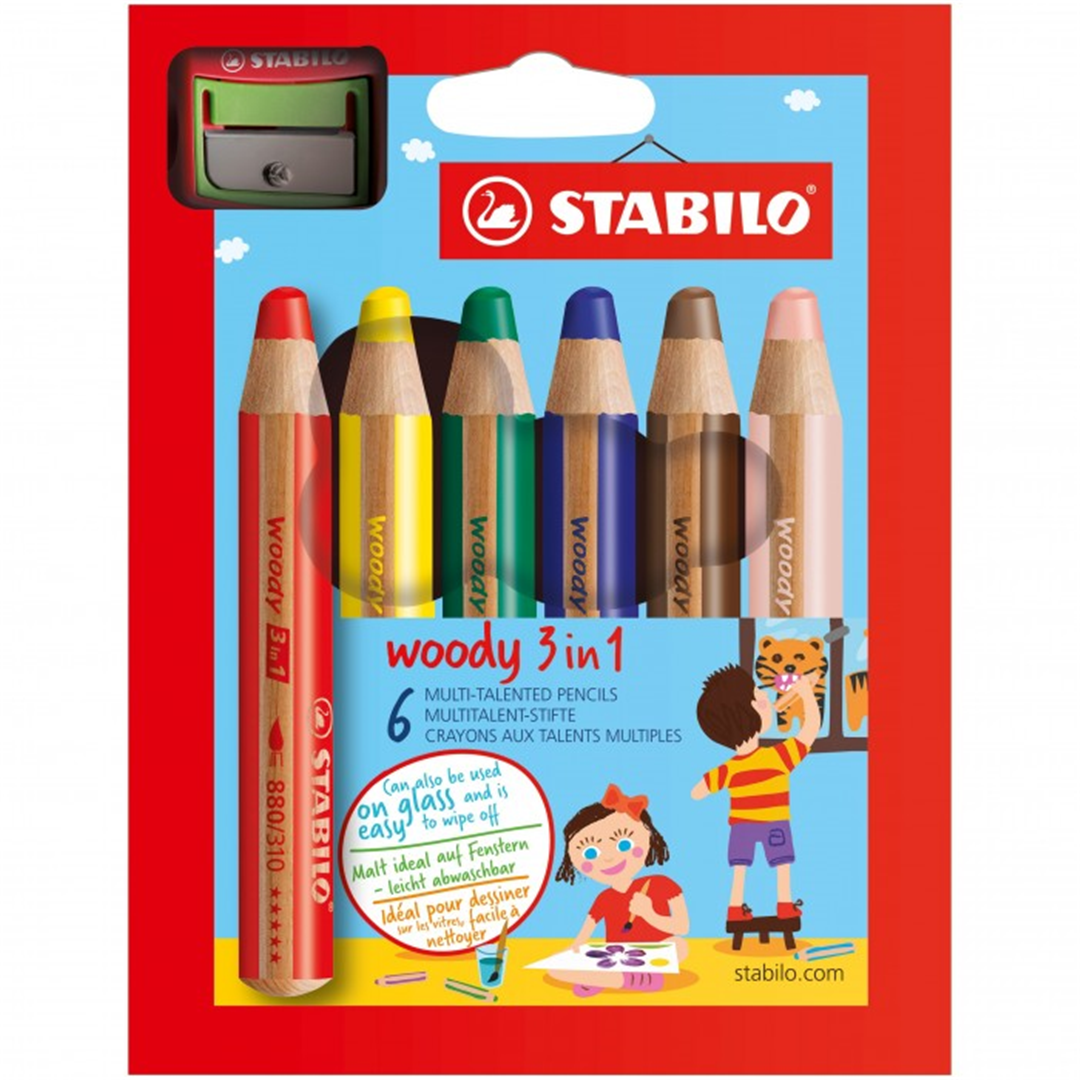 SET STABILO WOODY 3 IN 1 DUO PEZZI 5 + TEMPERINO — immagine 2