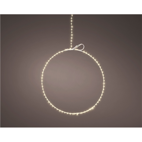 Cerchio Sagoma Bianca D58cm 165led Bianco Caldo - Cavo Bianco