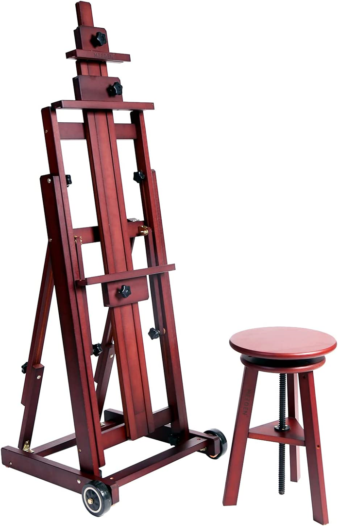 Sgabello Per Artisti In Legno Regolabile Colore Noce 22*30*48 Cm. — immagine 5