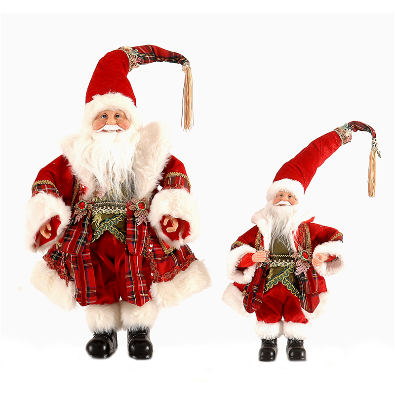 Babbo Natale Vestito Scozzese Decorato 45cm | A Stamatopoulos Sia ee