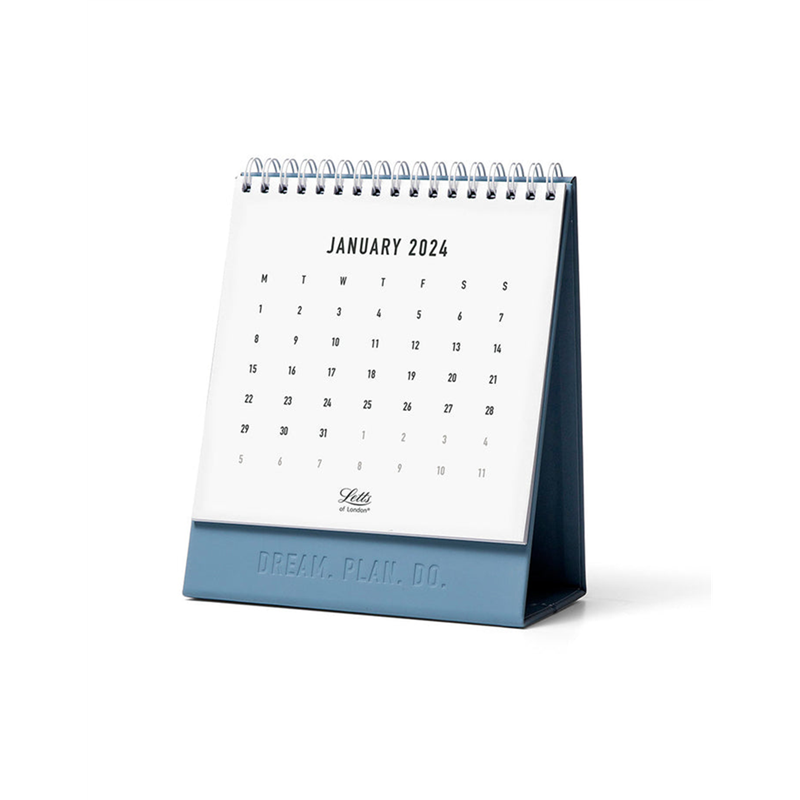 Calendario Da Tavolo 15x18 Cm Blu-Pesca-Salvia-Rosa Cipria | Letts