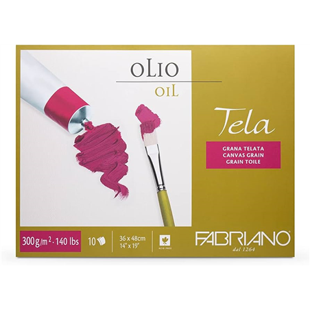 Blocco  Tela 36x48 Cm 300 Gr 10 Fogli Superficie Telata
