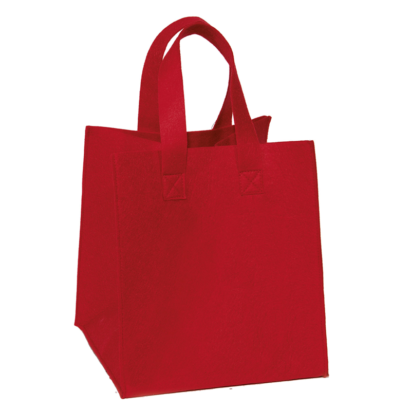 Red Felt Shopper Bag 25x25x30cm | Piovaccari Srl