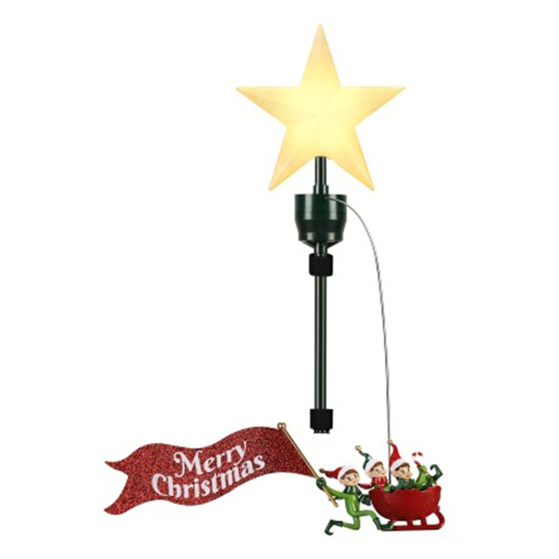 Puntale Animato Merry Christmas Elfi | Il Mondo Dei Carillon Srl