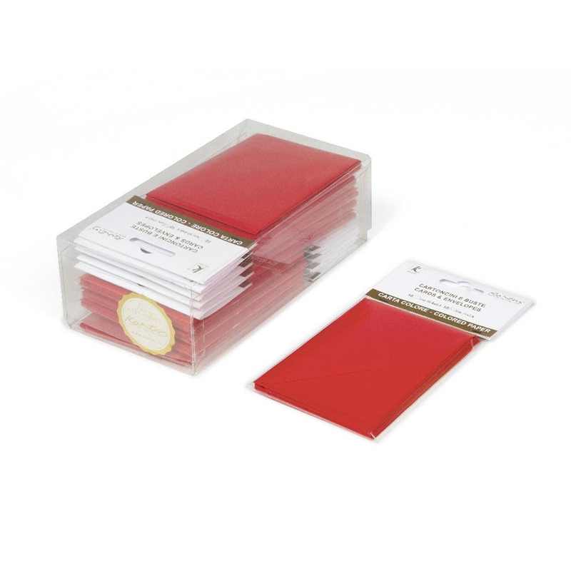 Buste+cartoncini 10pz 9x14cm Armonia Rosso | Toscana Carte Pregiate S.r.l.