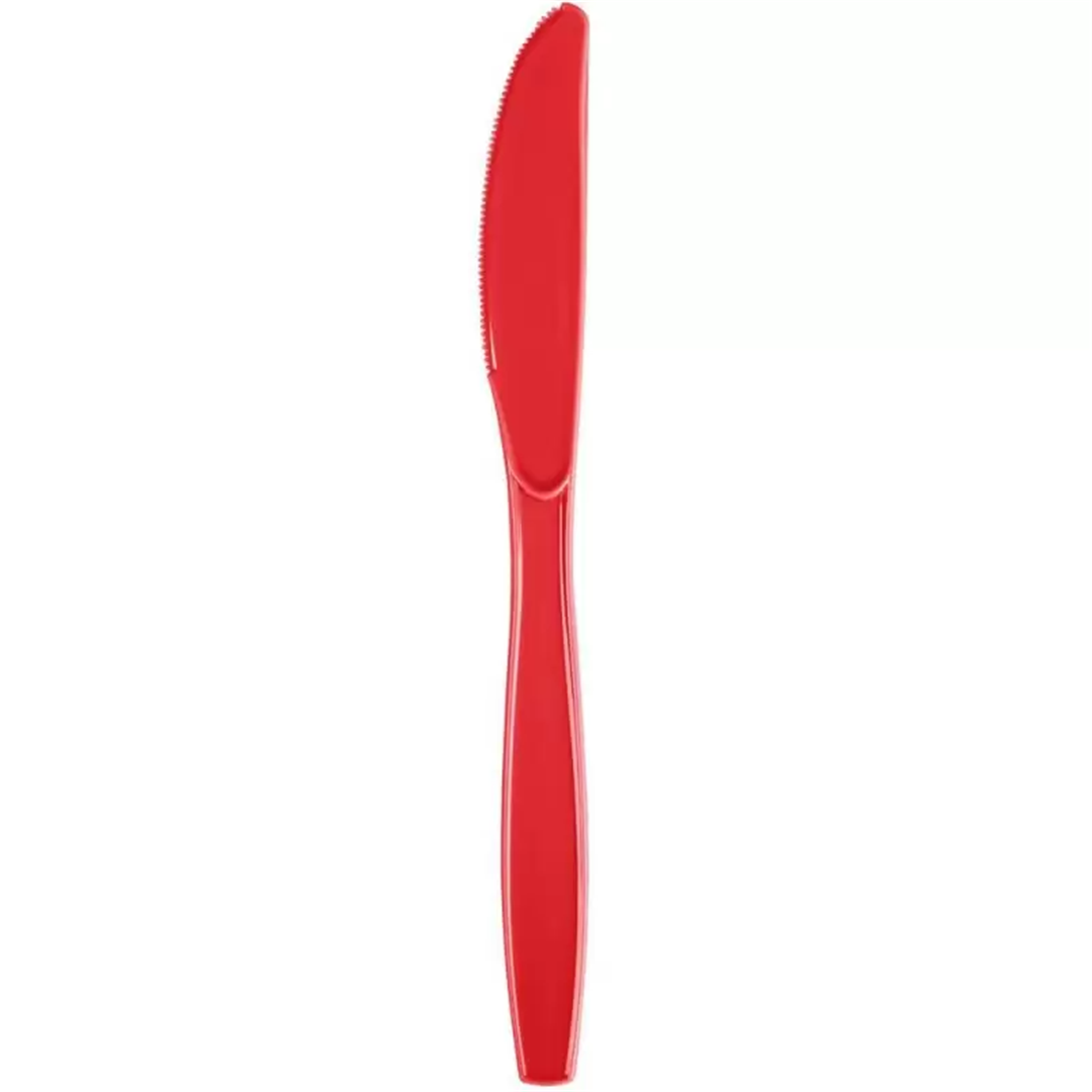 Coltello Plastica Lavabile 17cm 24pz Rosso