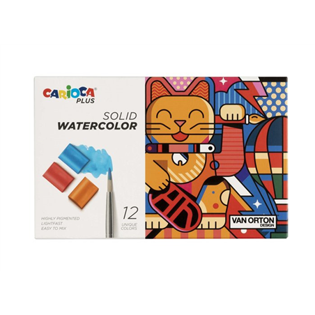 Set 12  Plus Solid Watercolor + Pennello