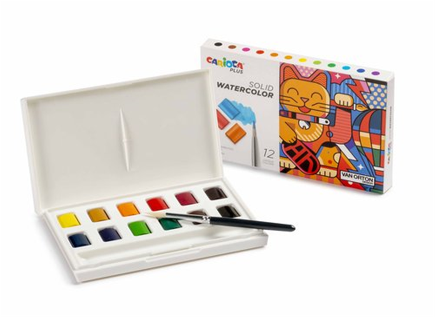 Set 12  Plus Solid Watercolor + Pennello — immagine 2