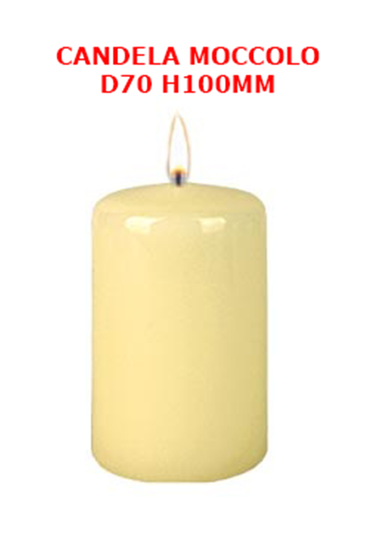 Candela Moccolo Opaco D70 H100mm Rosso — immagine 2