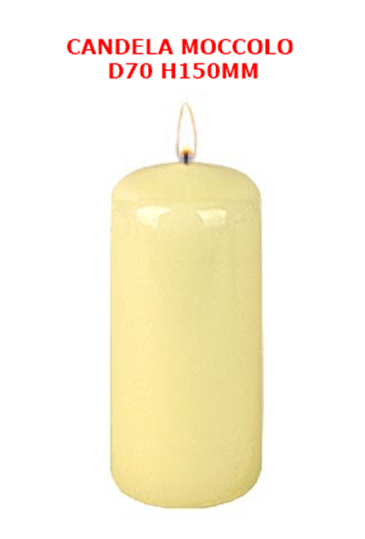 Candela Moccolo Opaco D70 H150mm Bianco — immagine 2