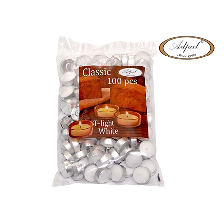 T-Light D38mm H14mm 12gr 100pz Bianco