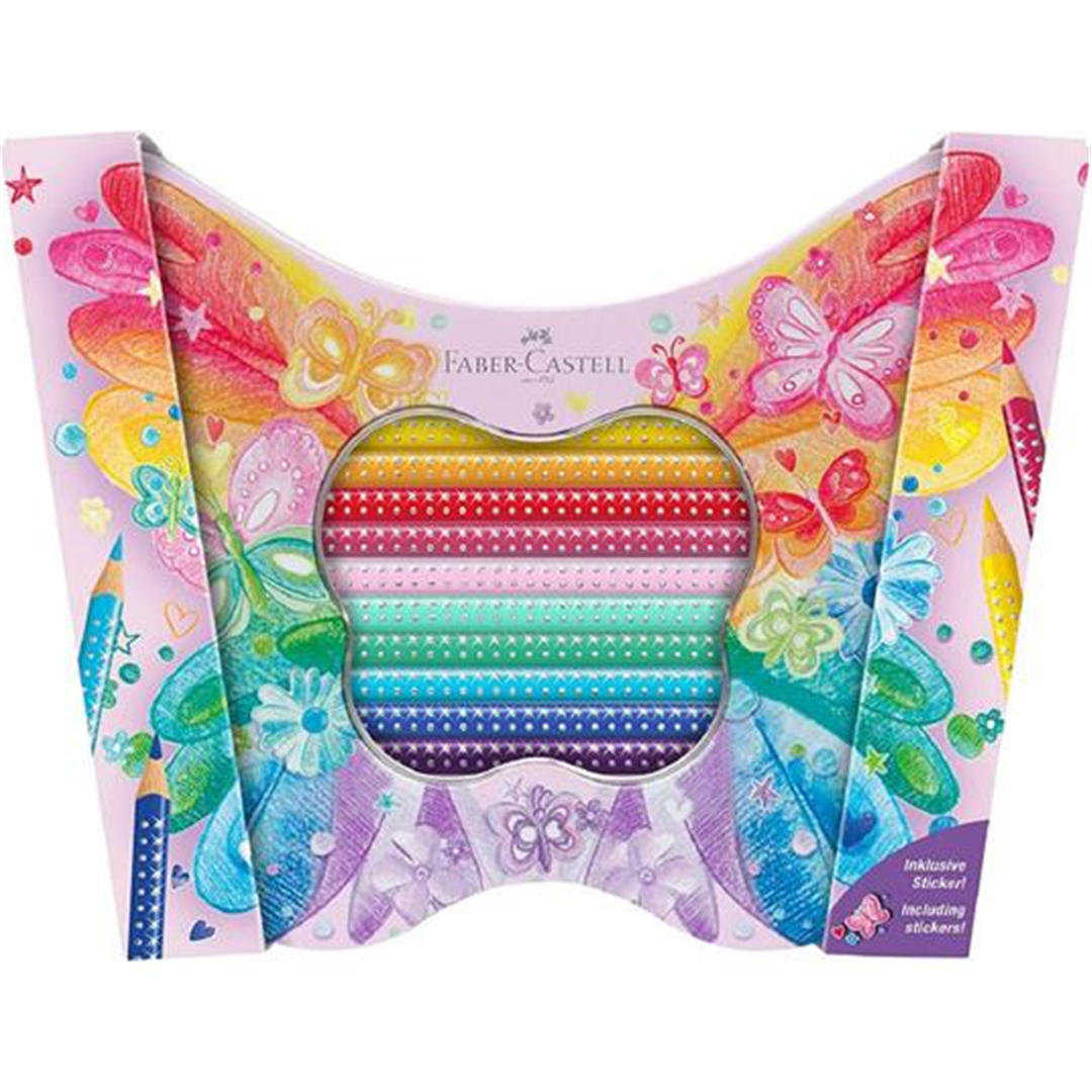 Set 20 Matite Colorate Sparkle Scatola A Forma Di Farfalla — immagine 2