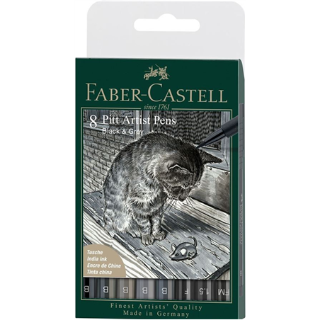 Set 8 Pitt Artist Pen Nero Grigio