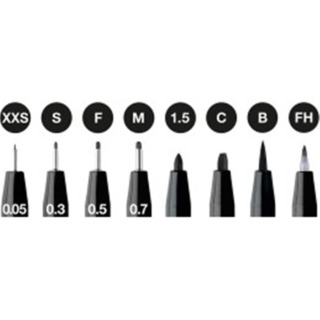 Set 8 Pitt Artist Pen Colore Nero — immagine 3