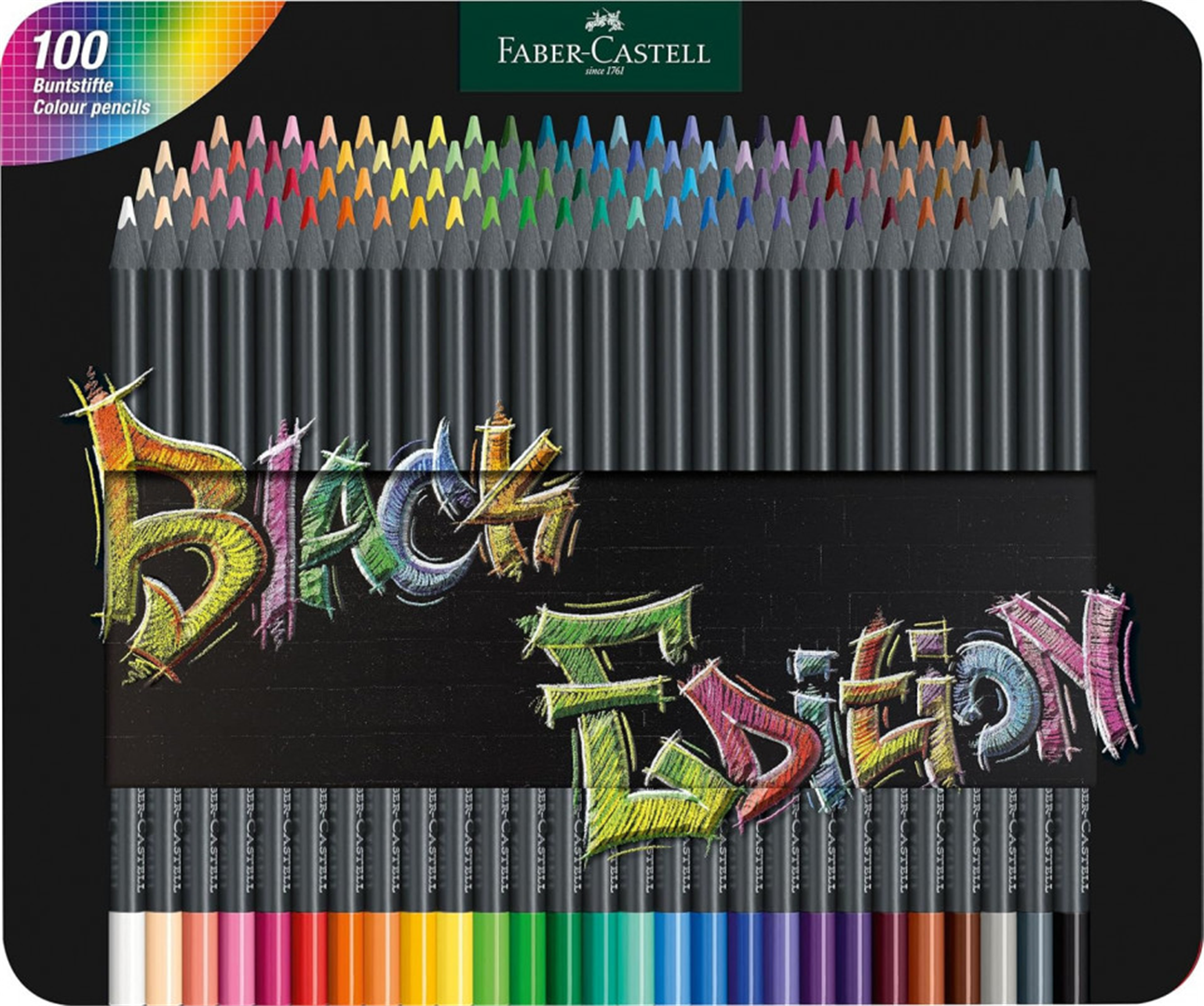 Scatola 100 Matite Black Edition Confezione In Metallo — immagine 2