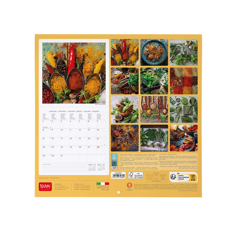 Calendario Da Parete 30x29 Fotografico Herbs & Spices | Legami