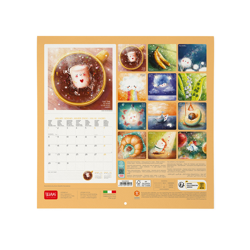 Calendario Da Parete 30x29 Special Edition Good Vibes Only | Legami