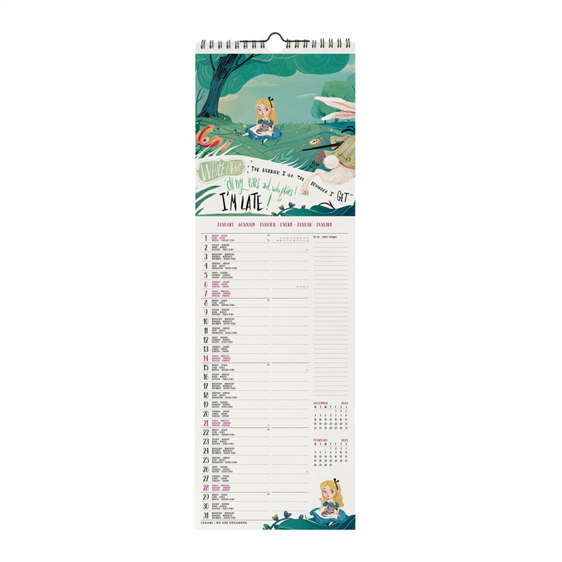 Calendario Da Parete 16x49 Special Edition Alice In Wonderland | Legami