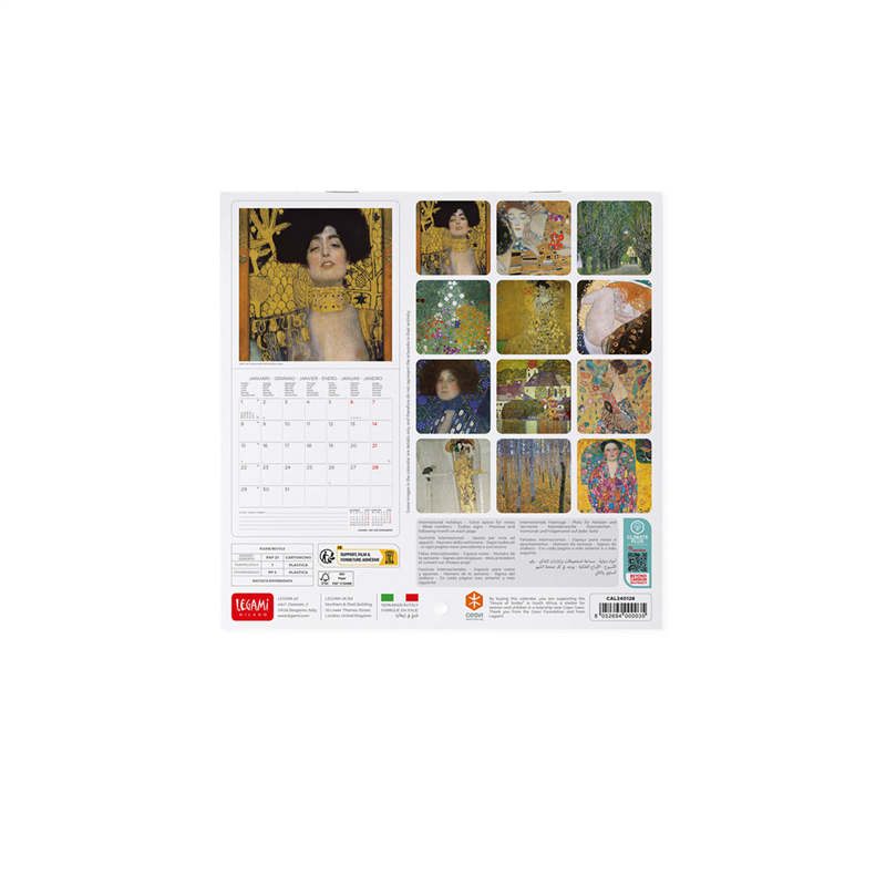 Calendario Da Parete 18x18 Fotografico Gustav Klimt | Legami
