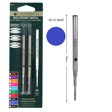 Blister 2 Refill Sfera Montblanc Medio M132 Blu