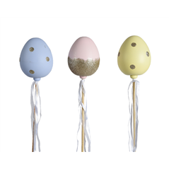 Pick Egg 1pc. Deco Poly Pastel With Ribbon H15cm | Kaemingk B.v.